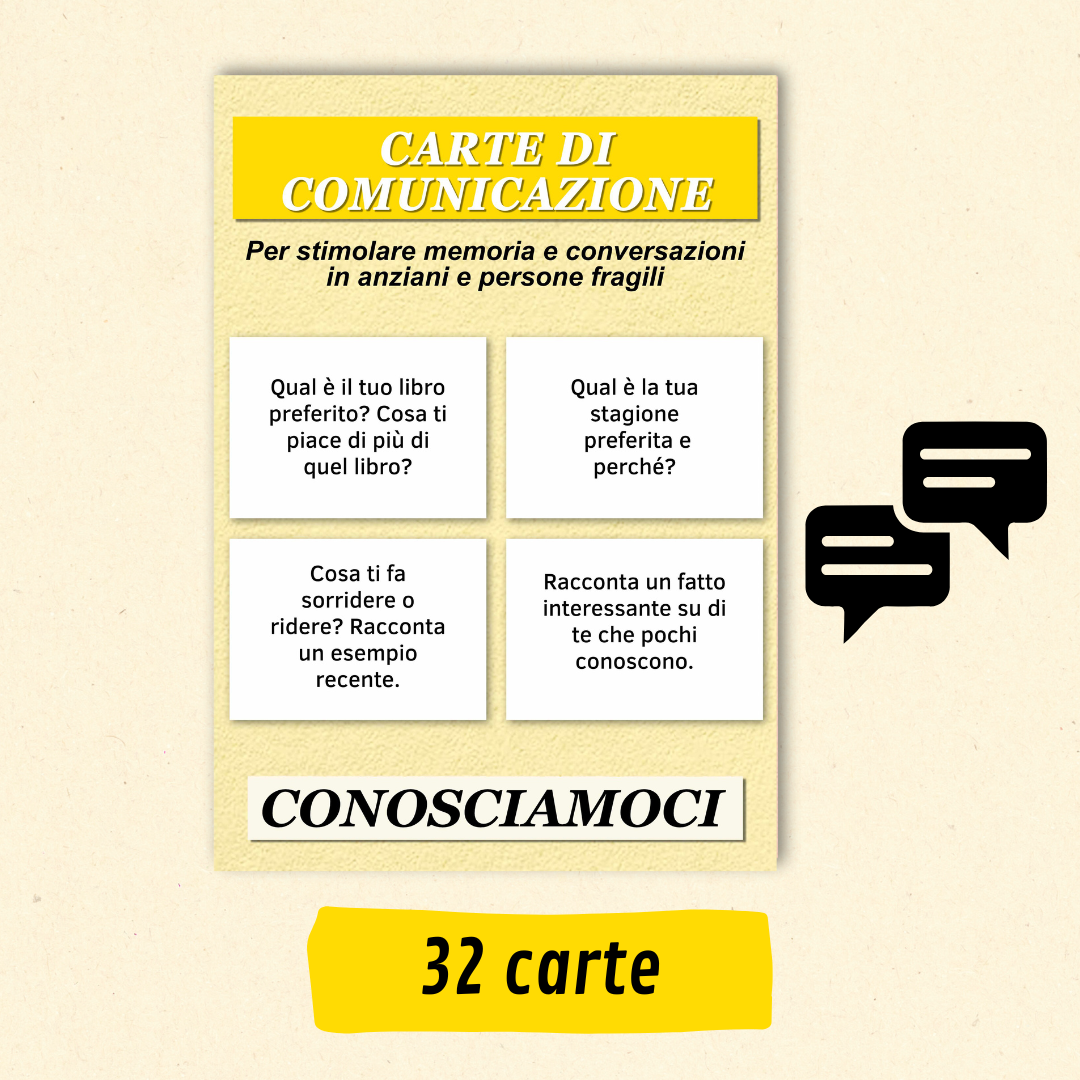 Giochi per anziani Casa di Riposo – Carte di comunicazione