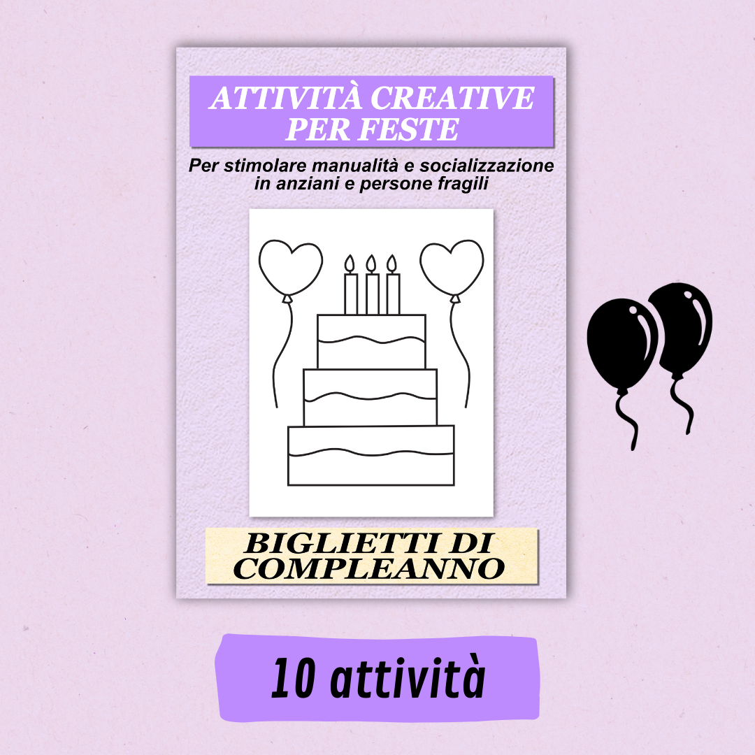Biglietti Buon Compleanno da colorare semplicissimi
