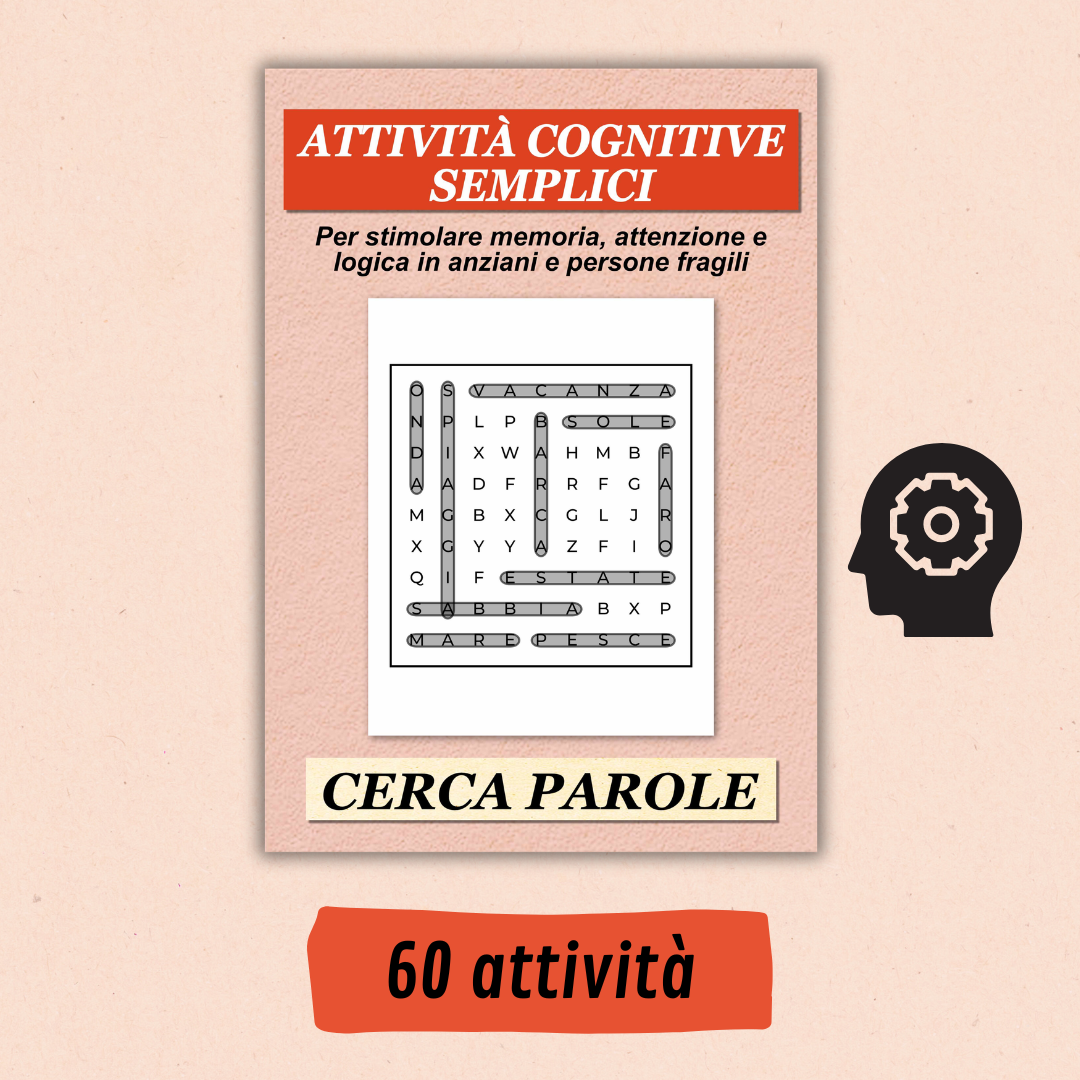 Stimolazione cognitiva anziani – KIT Cerca Parole a Tema