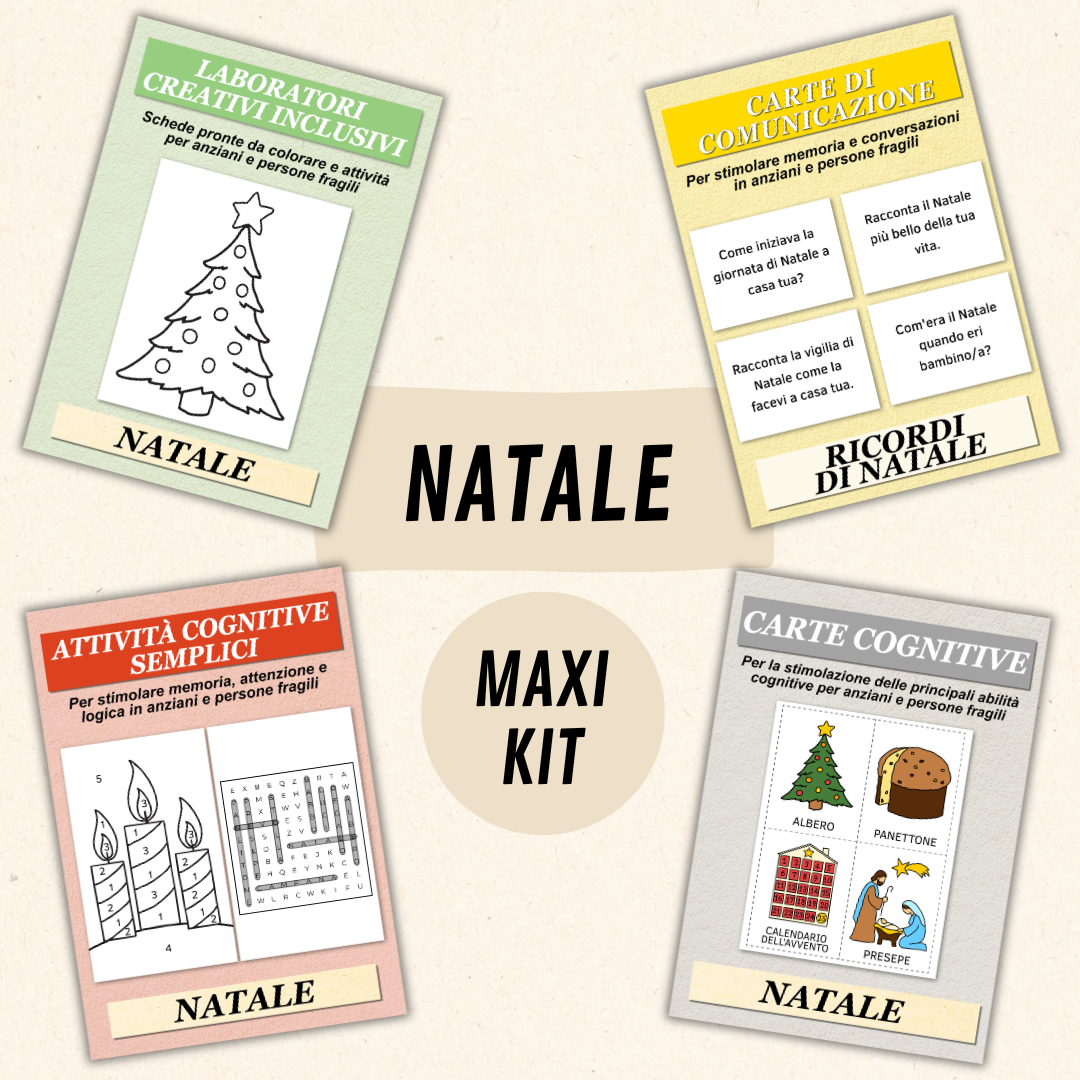 Attività anziani casa di riposo – Maxi kit Natale