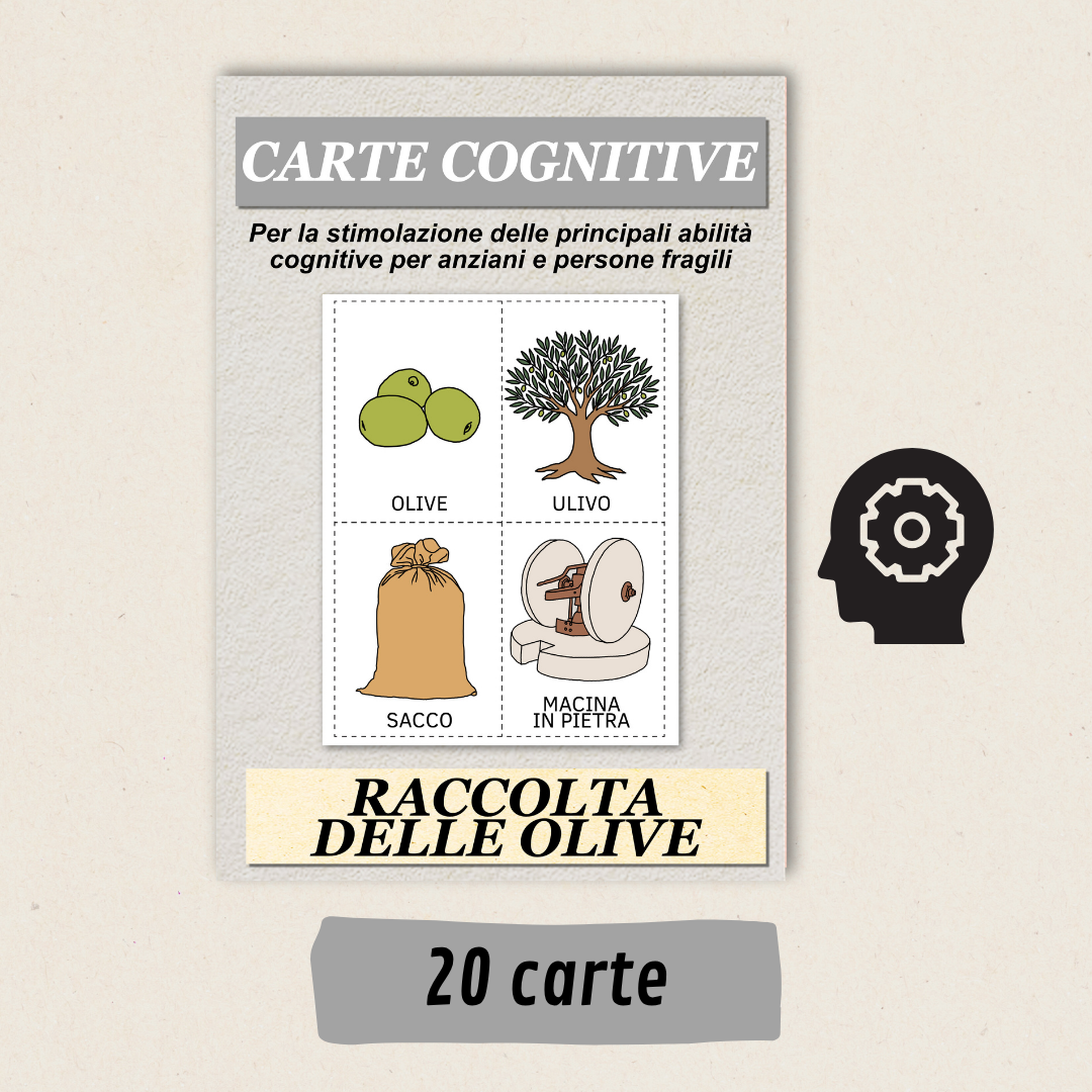 Attività cognitive anziani – Carte Raccolta delle olive