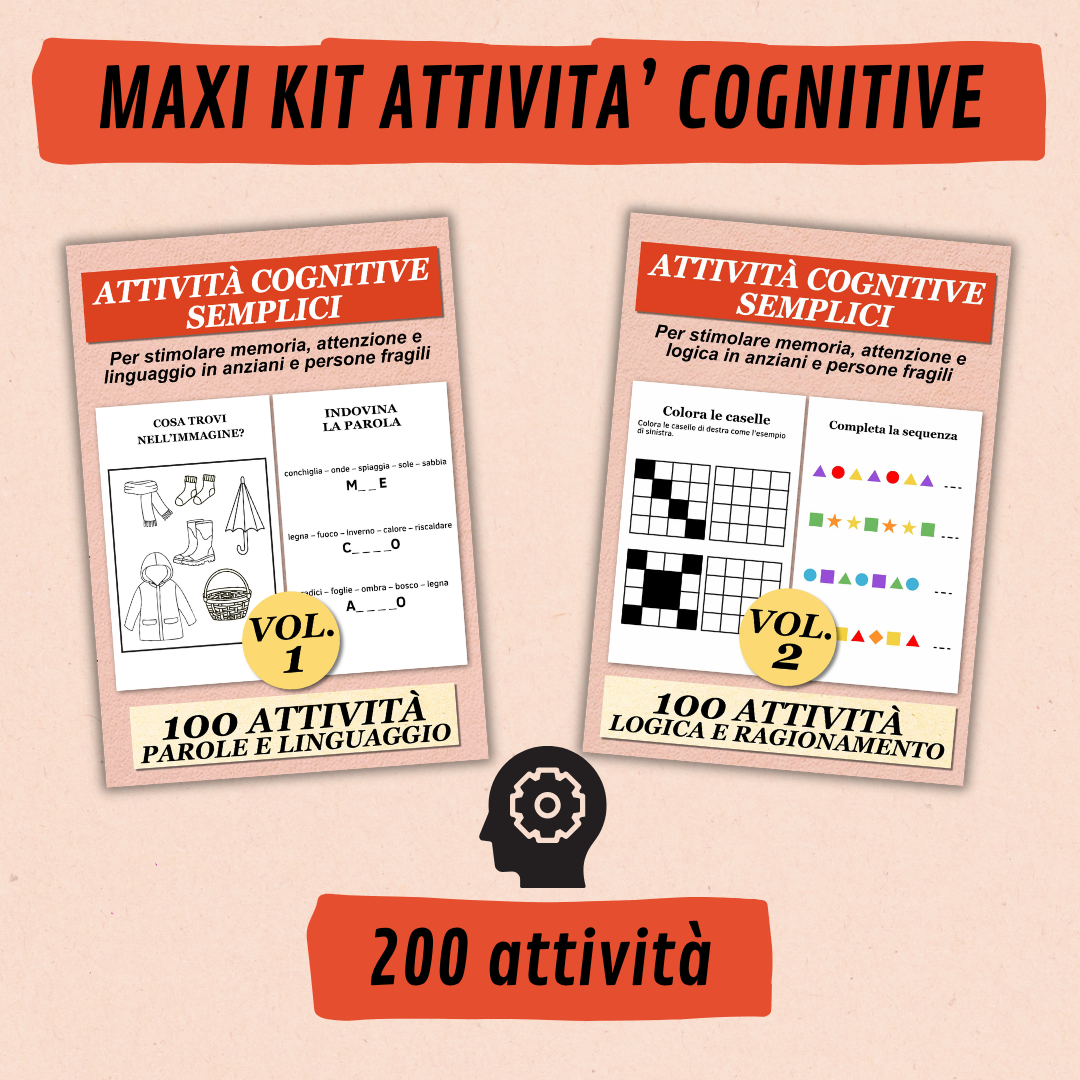 Demenza esercizi di stimolazione cognitiva anziani – KIT 200